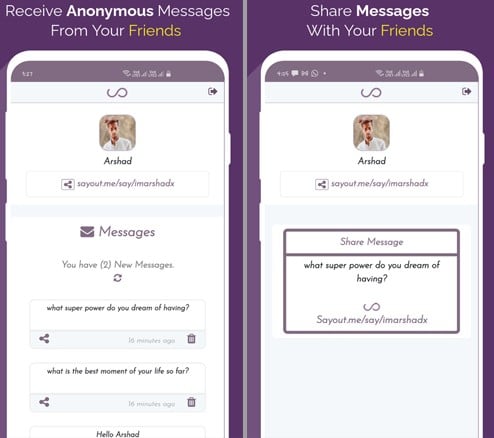 say out anonymous messages apk